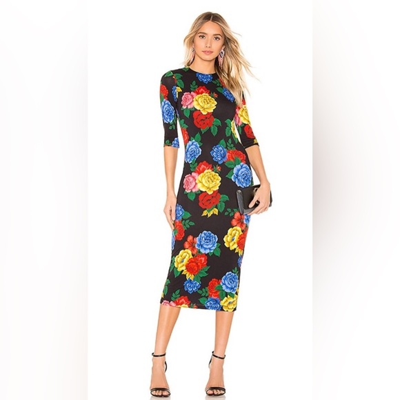 Alice + Olivia Dresses & Skirts - Alice and Olivia Delora Camellia Bouquet Fitted Floral Dress
